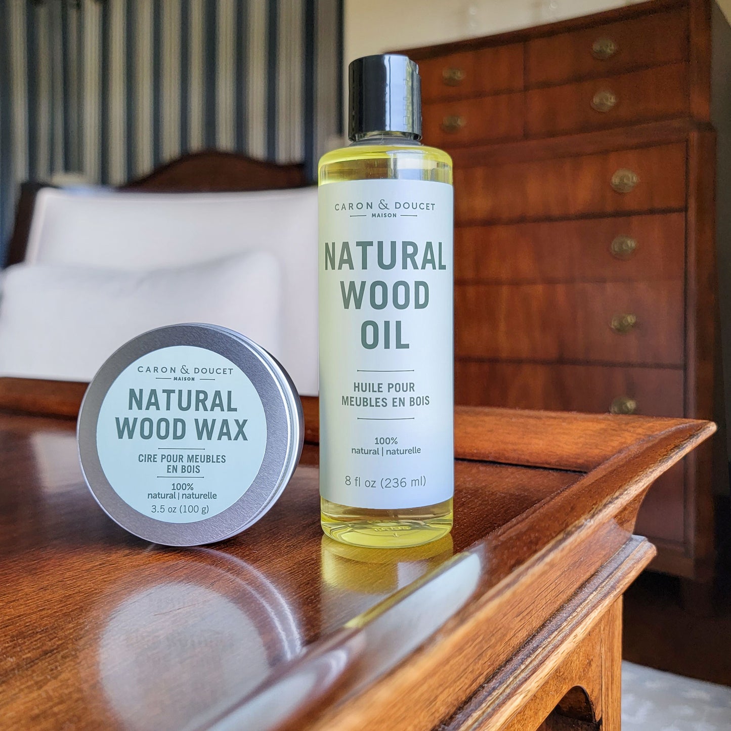 C&D Natural Wood Oil and Wax Duo Table