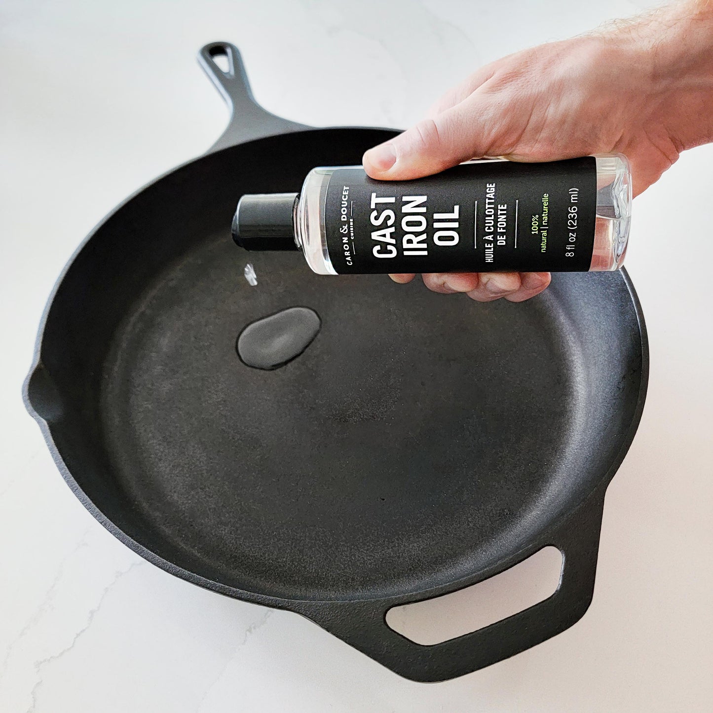 Culina Cast Iron Seasoning Stick & Soap & Oil Conditioner & Restoring Scrub & Stainless Scrubber | All Natural Ingredients | Best for Cleaning, Non-S