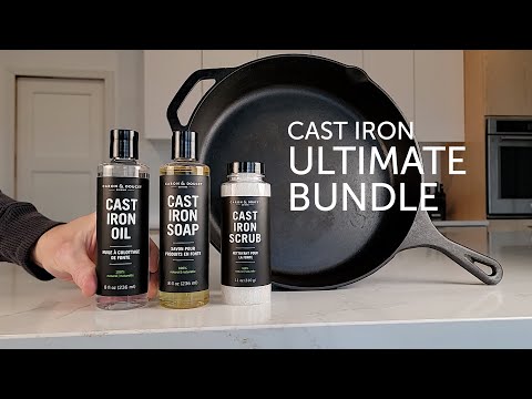 Caron & Doucet 236 ml Cooktop Cleaner Kit - Cast Iron Cleaning/Conditioning  Set (100% Plant-Based) FPBUCSC001